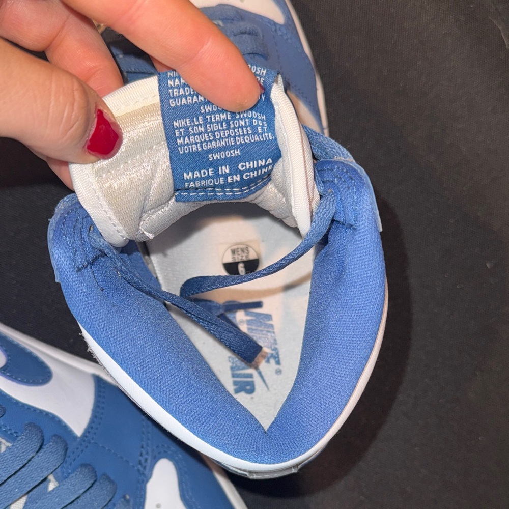 Nike White and Blue High-Top Sneakers - Picture 3 of 4